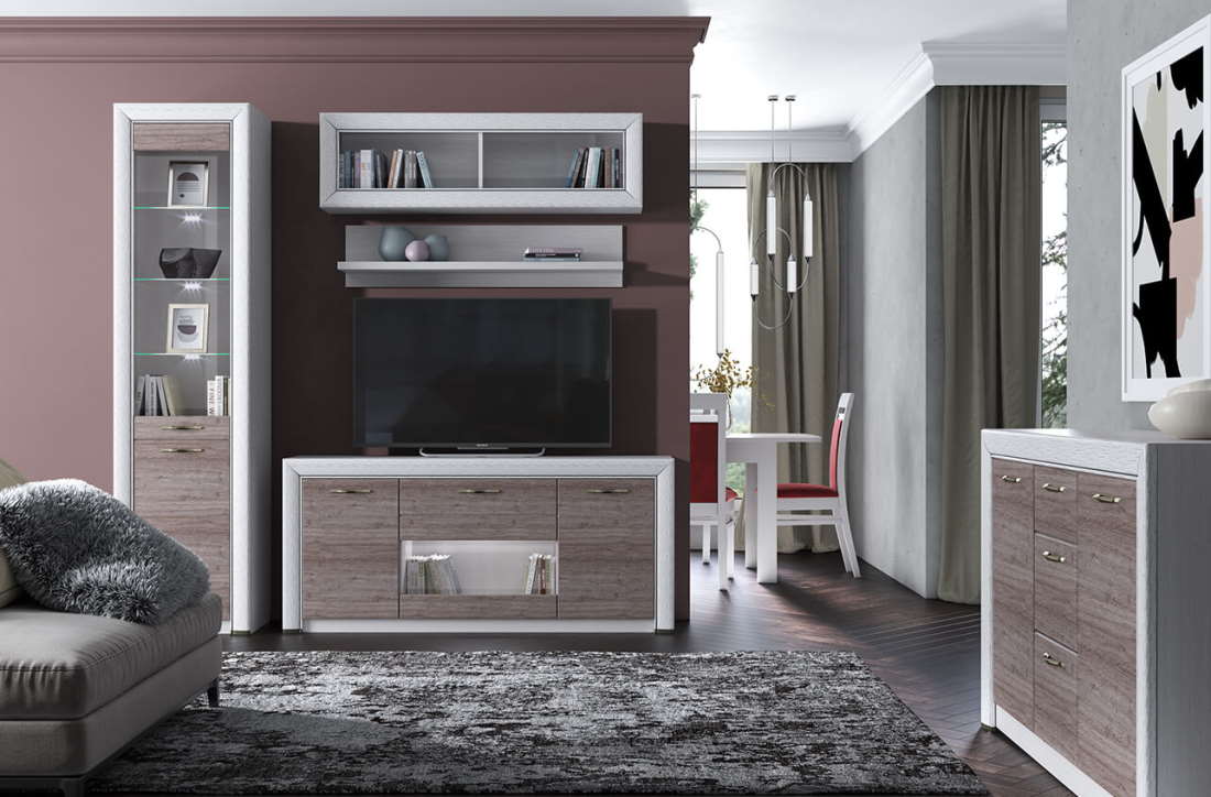 Фото Тумба RTV 1V2D1S Оливия (Olivia) от производителя Анрэкс в Геническе по цене 18 710 ₽