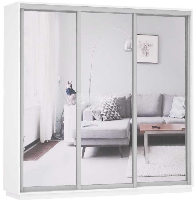 Шкаф-купе Экспресс Трио Экспенс (1,8х0,6х2,4 - 3 двери) (Материал дверей:зеркало, , цвет каркаса:белый снег (Мебельная компания Е1) )