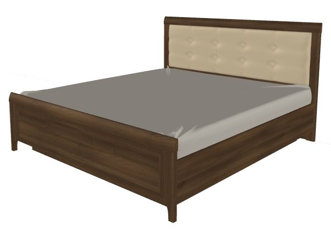Кровать двуспальная Карина КР-1034 (СМ 180х200) с подъемным механизмом ( 180х200 , ЛДСП/МДФ , акация молдау , с подъемным мех. , с коробом , без матраса (Лером) )