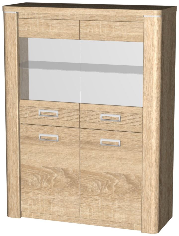 Фото Пенал со стеклом низкий Магнолия ГМ-05 от производителя СБК в Геническе по цене 25&nbsp;330 ₽