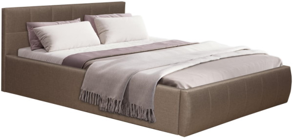 Кровать двуспальная Диана (h82) (140х200) с подъемным механизмом ( 140х200 , ЛДСП/ткань , корица , с подъемным мех. , с коробом , без матраса (Олмеко) )