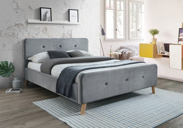 Фото Кровать двуспальная Signal Malmo Velvet (СМ 160х200) c ортопедическим основанием от производителя Signal в Геническе по цене 66&nbsp;980 ₽