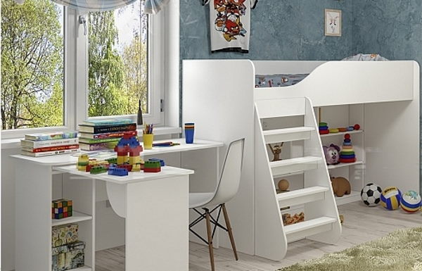 Фото Кровать-чердак КР-07 (СМ 80х186) с основанием от производителя Мебелони в Геническе по цене 24 950 ₽