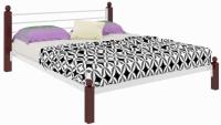 Фото derevyannye-krovati кровать двуспальная милана lux (см 180х200) трубка металл производитель Милсон