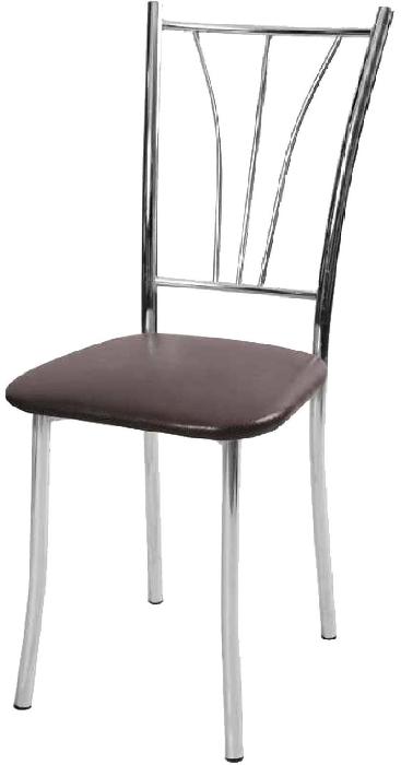 Стул Трилогия Стандарт ( Обивка стула:кожзам , хром, 030 коричневый (Кристалл) )