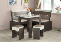 Кухонная лавка Кантри мини (венге, кожзам темно-коричневый №725 (ТриЯ) ) в Геническе от производителя 