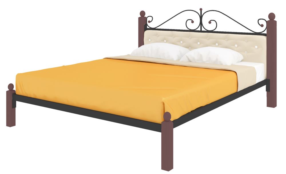 Фото Кровать двуспальная Диана Lux мягкая (СМ 160х200) трубка металл от производителя Милсон в Геническе по цене 23 340 ₽