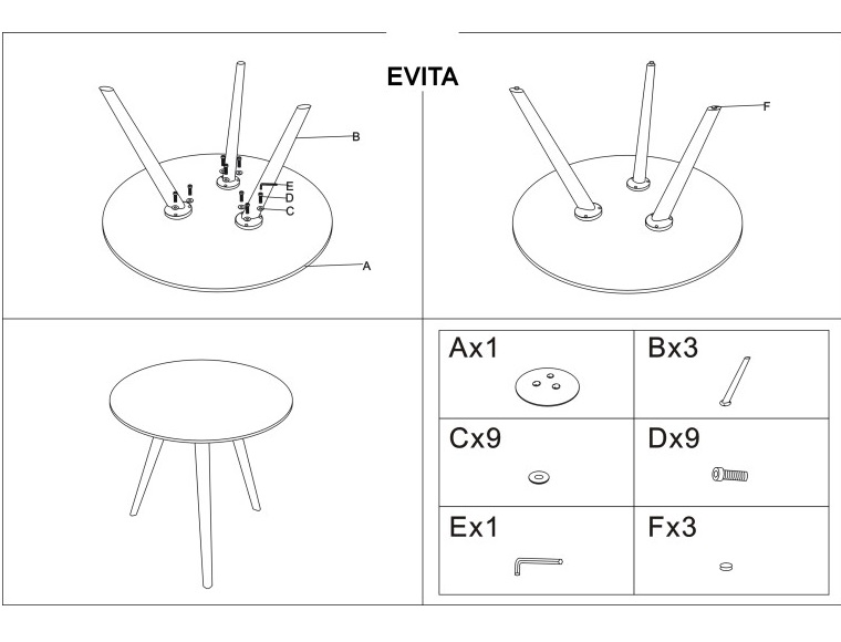 Фото Стол обеденный Signal Evita от производителя Signal в Геническе по цене 32 490 ₽