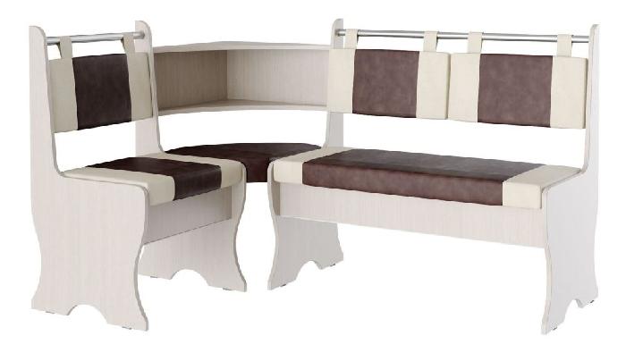 Кухонный уголок Дельта (1,52) (7) (дуб молочный, кожзам шоколад-бежевый (Бон-мебель) )