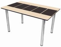 Стол обеденный Марсель мини  (металл-хром, стекло-фотопечать кофе (Аврора) ) в #REGION_NAME_DECLINE_PP# от производителя 