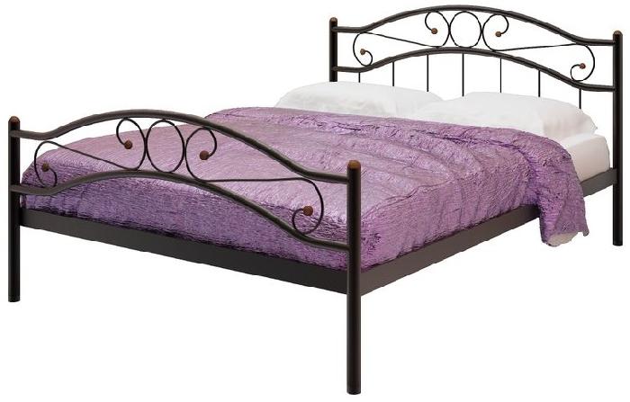 Кровать двуспальная Надежда Plus (СМ 180х200) трубка металл ( 180х200 , металл , медная шагрень , без подъемного мех. , без ящиков , без матраса (Милсон) )