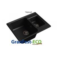 Мойка Granfest eco-09 (ГР 620х480хh200) (шир.ящ.min 600) без сифона (Цвет мойки черный) в Геническе от производителя 