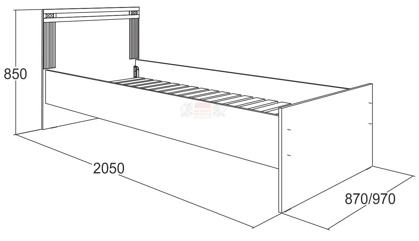 Фото Кровать односпальная Ольга-18 (СМ 80х200) с основанием от производителя Фант-мебель в Геническе по цене 5 780 ₽