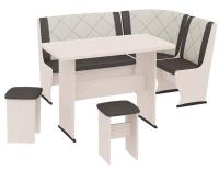 Кухонный уголок-комплект Челси Т2 (дуб белфорт, кожзам лен коричневый-лен бежевый (ТриЯ) ) в Геническе от производителя 