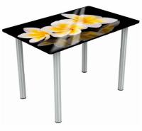 Стол обеденный Марсель исп.2 (металл-хром, стекло-фотопечать кофе (Аврора) ) в #REGION_NAME_DECLINE_PP# от производителя 