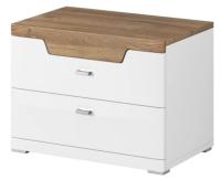Тумба прикроватная-2S typ 22 Montreal (белый ламинат-дуб грандсон, белый глянец-дуб грандсон (Helvetia) ) в Геническе от производителя 