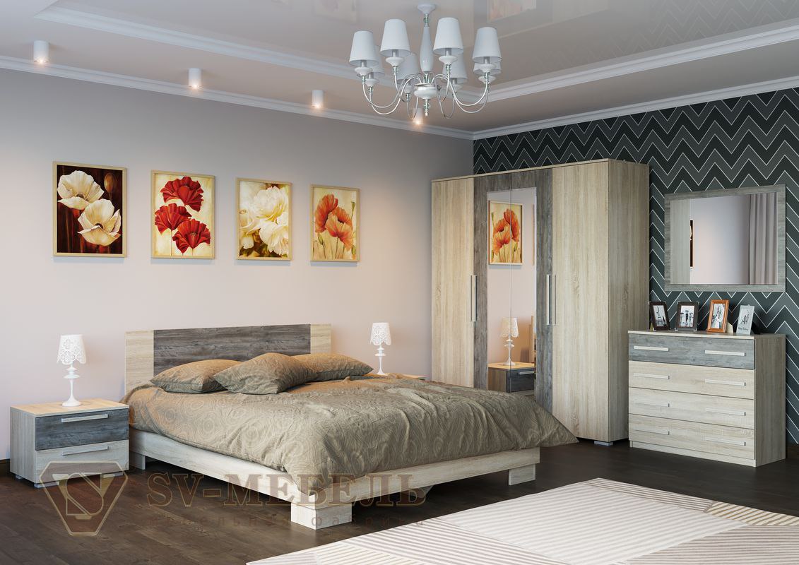 Фото Кровать двуспальная Лагуна-2 (СМ 160х200) комплектуется настилом от производителя SV-мебель в Геническе по цене 14 900 ₽