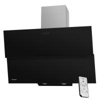 Вытяжка наклонная Plym 90 (896х410хh835(1115)) (Материал Металл/Стекло , Цвет Металлик/Черный) в Геническе от производителя 