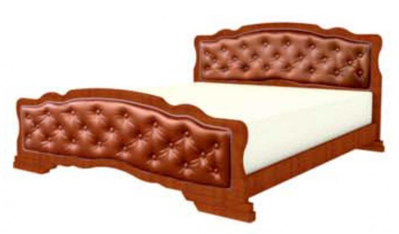 Фото Кровать двуспальная Карина-10 (СМ 160х200) с элементами экокожи, без основания с универсальными царг от производителя Браво-мебель в Геническе по цене 20 370 ₽