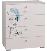 Комод Гламур  (белый-белый глянец (Мебельсон) ) в Геническе от производителя 