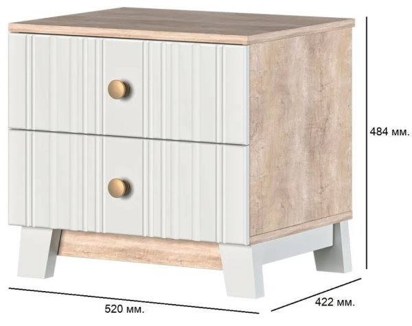 Фото Тумба прикроватная Ланзетти от производителя Браво-мебель в Геническе по цене 7 310 ₽
