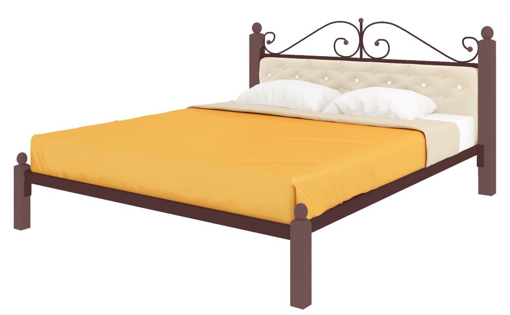 Фото Кровать двуспальная Диана Lux мягкая (СМ 160х190) трубка металл от производителя Милсон в Геническе по цене 23 340 ₽
