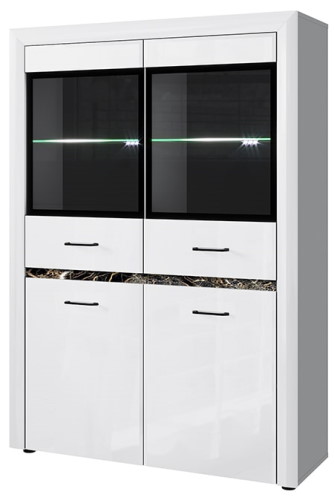 Фото Шкаф с витриной 2V2D ВайтБлек (WhitBlack) от производителя Анрэкс в Геническе по цене 33 870 ₽
