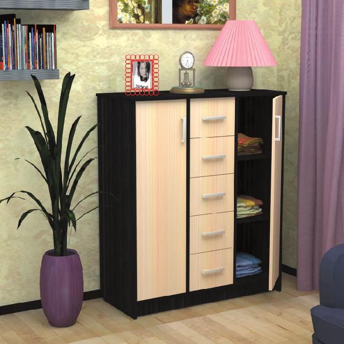 Комод комбинированный К-3  (дуб венге-дуб молочный (Пирамида) )