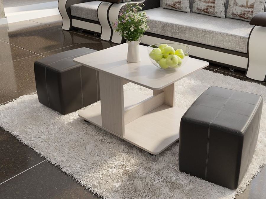 Фото Стол журнальный Капри с пуфиками от производителя ТриЯ в Геническе по цене 9&nbsp;160 ₽