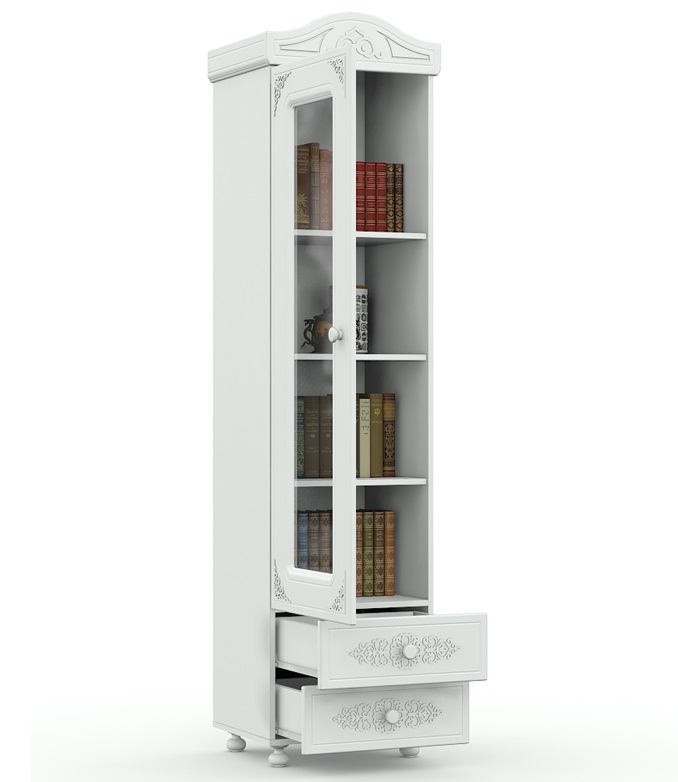 Фото Шкаф-пенал со стеклом Ассоль АС-1  от производителя Компасс в Геническе по цене 27 850 ₽