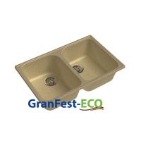 Мойка Granfest eco-15 (ГР 740х480хh200) (шир.ящ.min 720) без сифона (Цвет мойки черный) в Геническе от производителя 