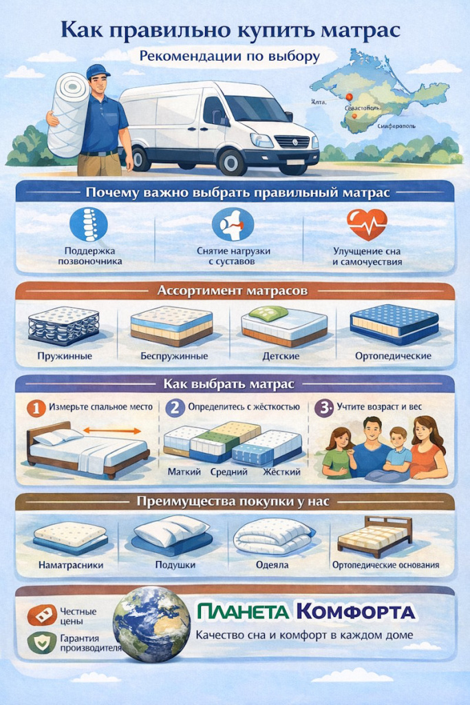 Как купить матрас в интернет магазине Планета Комфорта Геническ